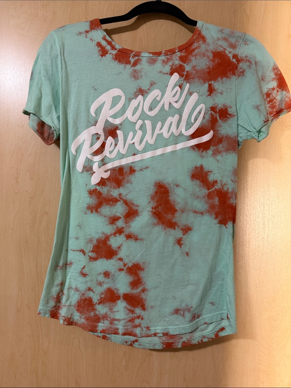 Rock Revival Women's Mint and Rust Tie-Dye Short Sleeve Tee